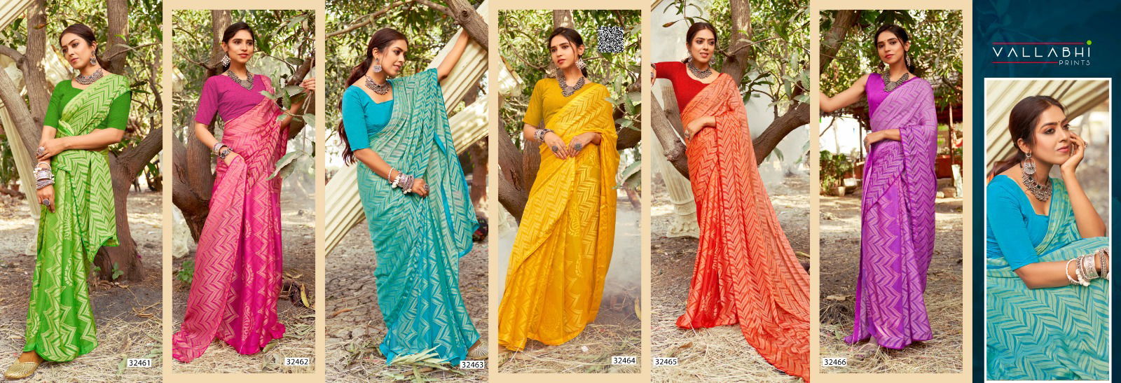 Samisha By Vallabhi Moss Georgette Printed Saree Surat Wholesale Market
